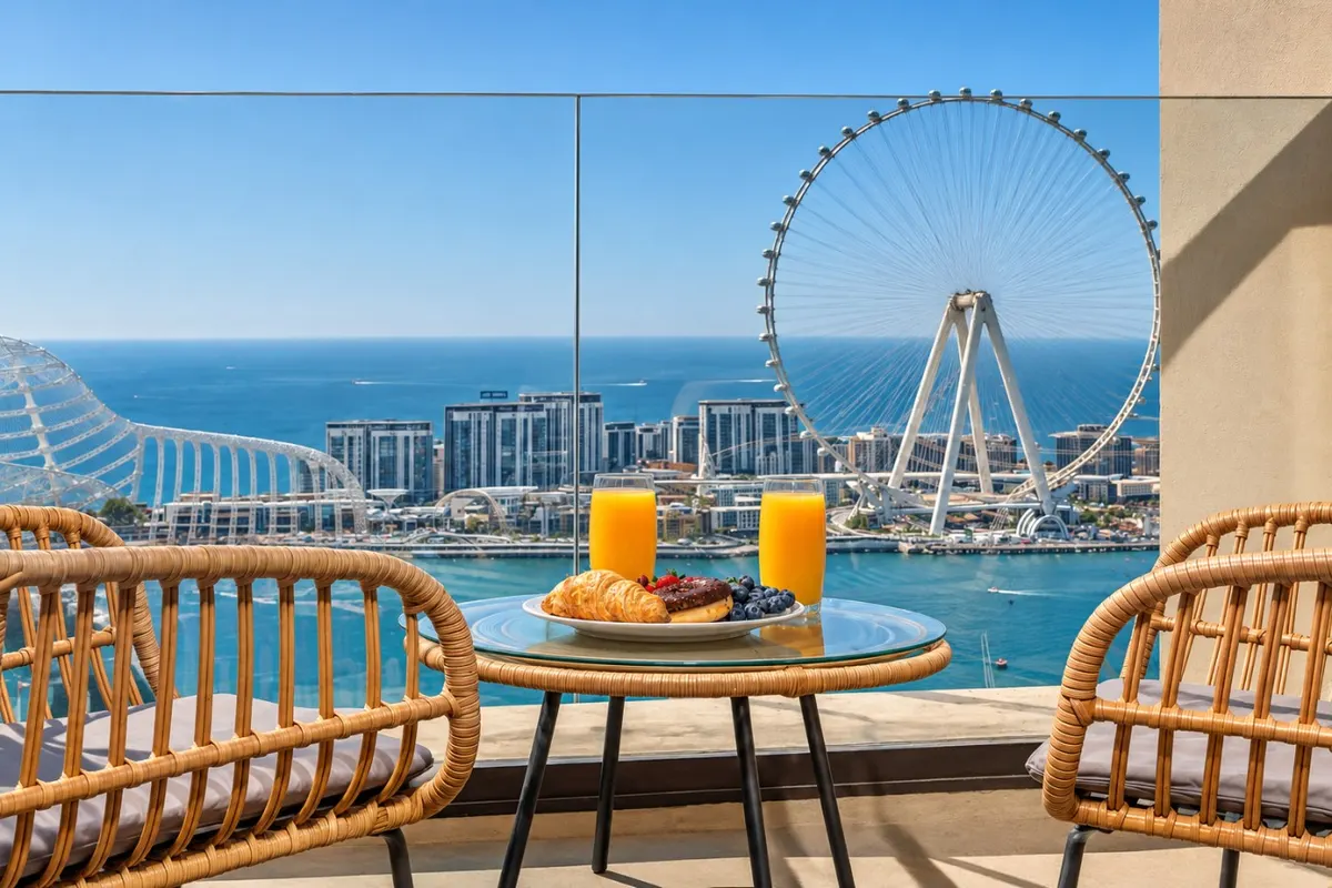 2BR Dubai Eye View Unit - Beach & Steps to Marina