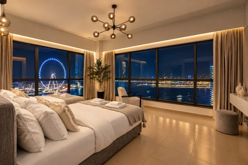 2BR Dubai Eye View Unit - Beach & Steps to Marina