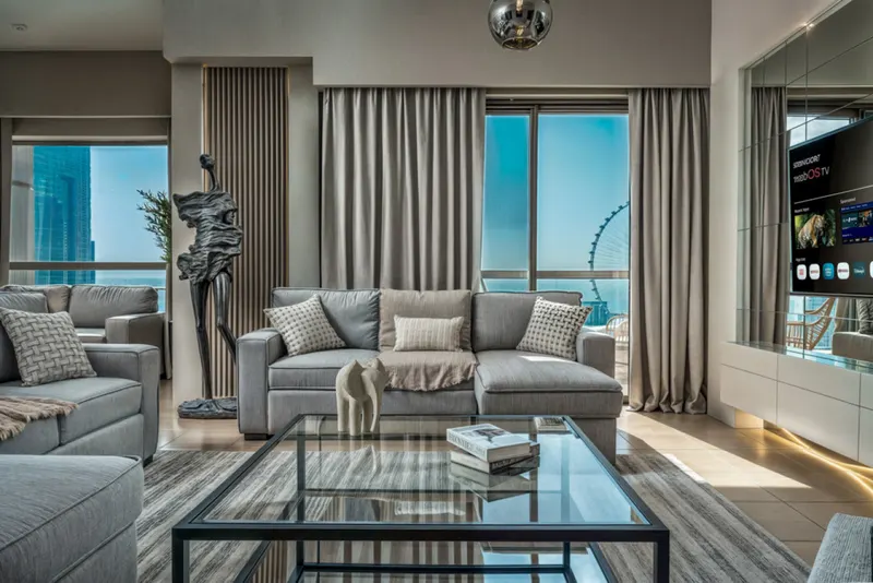 2BR Dubai Eye View Unit - Beach & Steps to Marina