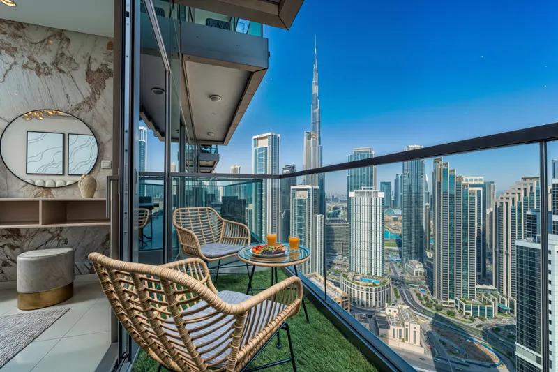 Prestige Infinity Pool with Burj Khalifa Views